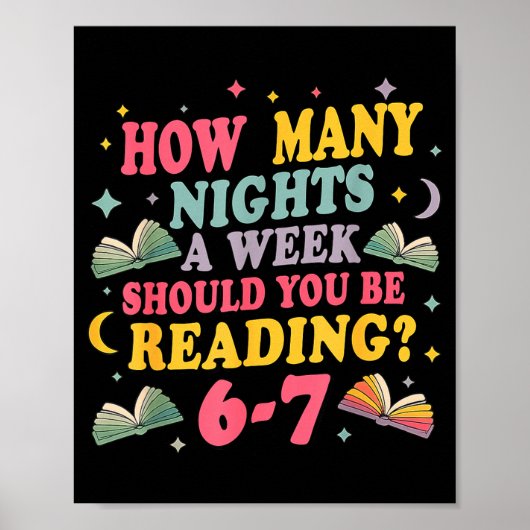 How Many Nights Reading 67 Meme Six Seven Teacher Poster (Vorne)