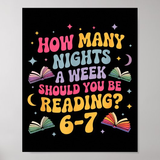 How Many Nights Reading 67 Meme Six Seven Teacher Poster (Vorne)