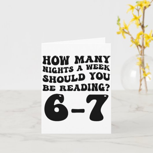 How Many Nights Reading 6 7 Funny Groovy Meme Quot Karte (Gelbe Blume)