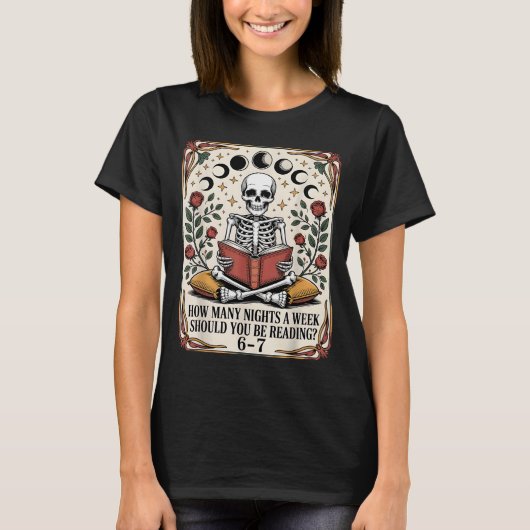 How Many Nights Reading Meme 6 7 Funny Book Lover T-Shirt (Vorderseite)
