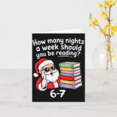 How Many Nights Reading Teacher 67 Christmas Six S Karte (Gelbe Blume)