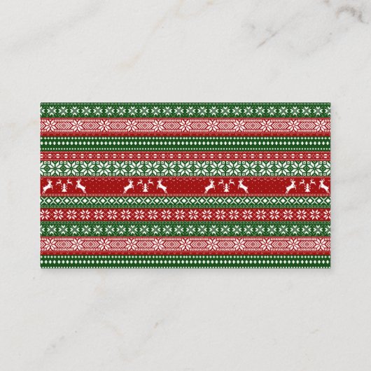 How Many Ornaments Game Ugly Sweater Card Platzkarte (Rückseite)