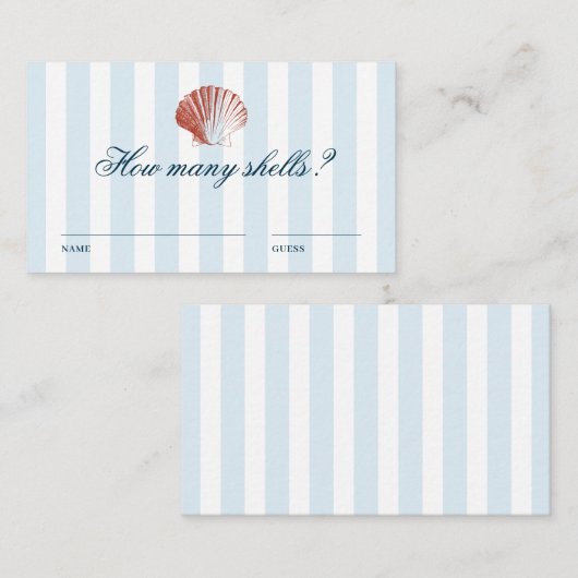 How many Shells Guessing Game Begleitkarte (Vorne/Hinten)