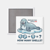 How Many Shells? – Walrus Math Learning Magnet (Vorderseite/Rückseite)