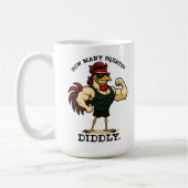 How Many Squats? Diddly – Funny Rooster Gym Kaffeetasse (Links)