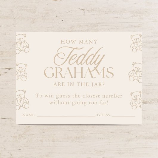 How Many Teddy Grahams Baby Shower Guessing Game Begleitkarte