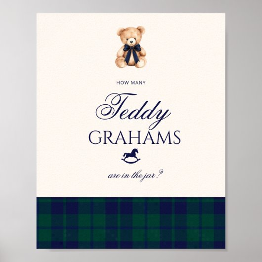 How many teddy grahams Teddy Bear Red Bow Poster (Vorne)