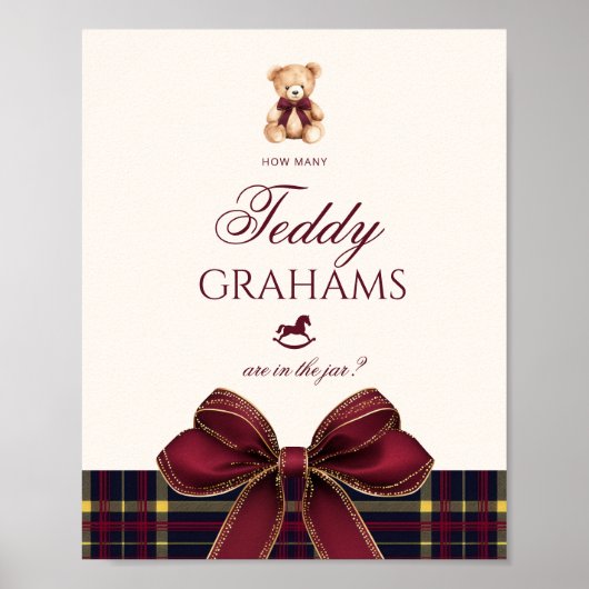 How many teddy grahams Teddy Bear Red Bow Poster (Vorne)