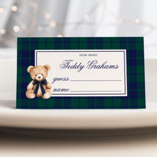 How Many teddy grahams Teddy Bear Red Plaid Begleitkarte