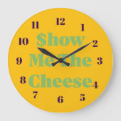 $how Me The Cheese Große Wanduhr (Vorderseite)