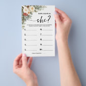 How old was She Winter Bridal Shower Game Card Flyer (Handgriff)