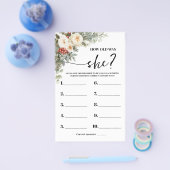 How old was She Winter Bridal Shower Game Card Flyer (Einzeln)