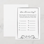 How Old Were They? Bridal Shower Game Swans Simple Mitteilungskarte (Vorne/Hinten)