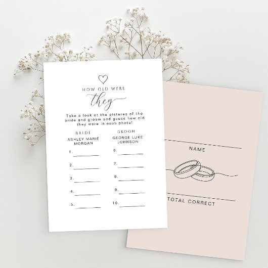 How Old Were They Printable Game Card Einladung