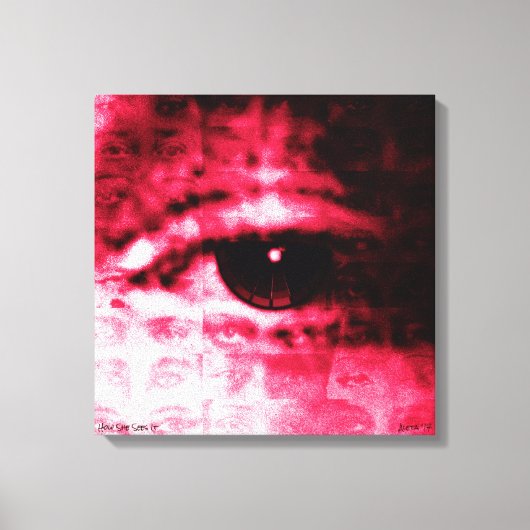 "How She Sees It" von Aleta ~ 18x18 Digital Collag Leinwanddruck (Vorderseite)