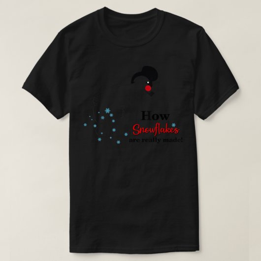 How Snowflakes Are Really Made Funny Snowman Chris T-Shirt (Design vorne)