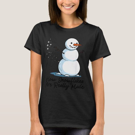 How Snowflakes Are Really Made Snowman Christmas J T-Shirt (Vorderseite)