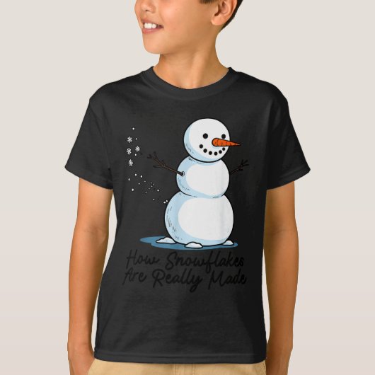 How Snowflakes Are Really Made Snowman Christmas J T-Shirt (Vorderseite)
