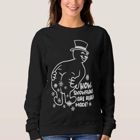 How Snowflakes Are Really Made Snowman Christmas Sweatshirt (Vorderseite)