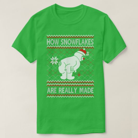 How Snowflakes Are Really Made Snowman Ugly Christ T-Shirt (Design vorne)