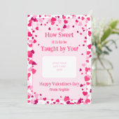 How Sweet Teacher Valentine's Gift Card Holder Einladung (Stehend Vorderseite)