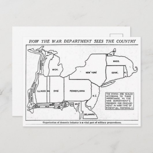 How the War Department Sees the US 1940 Postkarte (Vorne/Hinten)