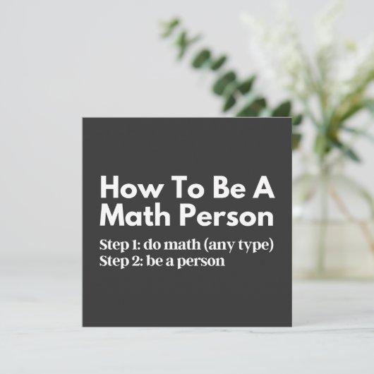 How To Be A Math Person Einladung (Stehend Vorderseite)