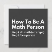 How To Be A Math Person Einladung (Vorderseite)