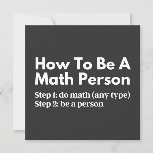How To Be A Math Person Einladung (Vorderseite)