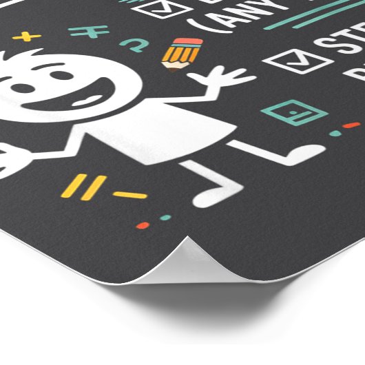 How To Be A Math Person Funny Teacher Student Pun Poster (Ecke)