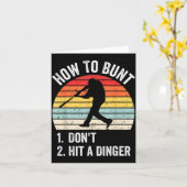 How To Bunt Don't Hit A Dinger Funny Baseball Play Karte (Gelbe Blume)