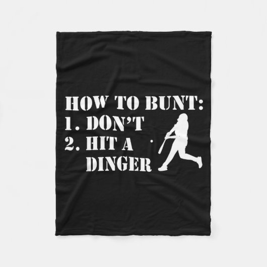 How To Bunt Don't Hit A Dinger Funny Baseball Soft Fleecedecke (Vorderseite)