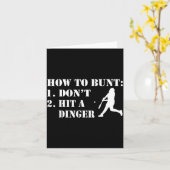 How To Bunt Don't Hit A Dinger Funny Baseball Soft Karte (Gelbe Blume)