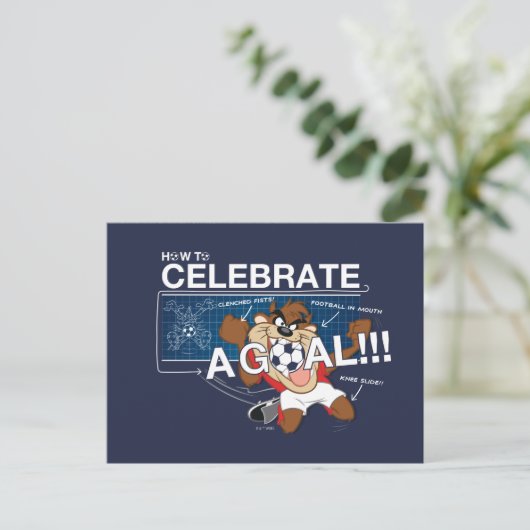 How to Celebrate a Goal With TAZ™ Postkarte (Stehend Vorderseite)