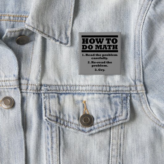 How To Do Math Funny Button Badge Pin (Beispiel)