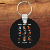 How To Identify Birds Funny Birds Identification B Schlüsselanhänger (Vorderseite)