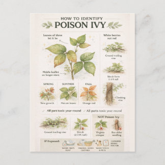 How to Identify Poison Ivy – Educational Botanical Postkarte