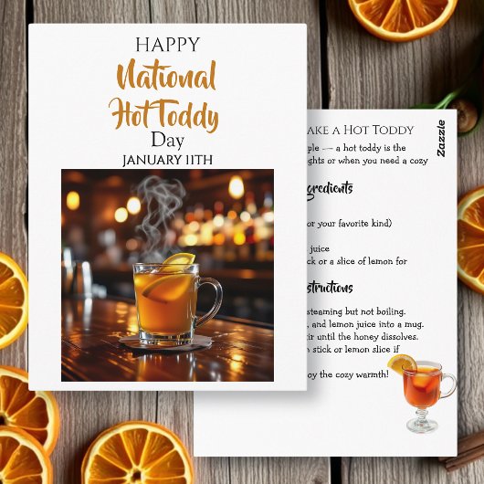 How to Make a Hot Toddy Recipe Card Postkarte
