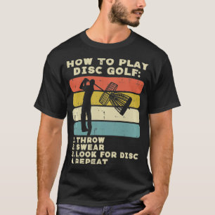 How To Play Disc Golf Sunset Retro Frisbee Golfing T-Shirt