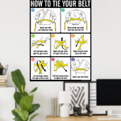 How to Tie Your Karate Belt Instruction Poster (Heimbüro)