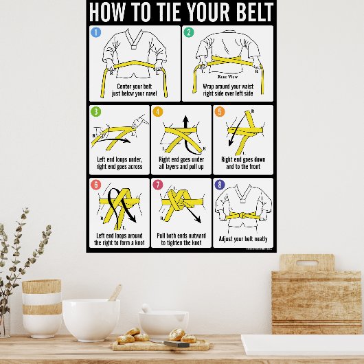 How to Tie Your Taekwondo Belt Instruction Poster (Küche)