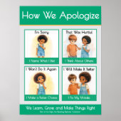 How We Apologize Kindergarten Anchor Chart Poster (Vorne)