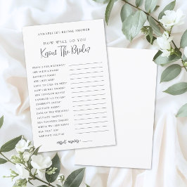 How Well Do You Know The Bride Bridal Shower Game