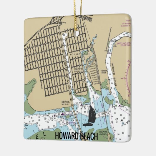Howard Beach New York City Chart Keramikornament (Links)