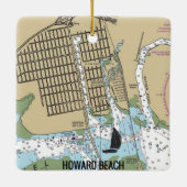 Howard Beach New York City Chart Keramikornament (Rückseite)