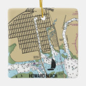 Howard Beach New York City Chart Keramikornament (Vorderseite)