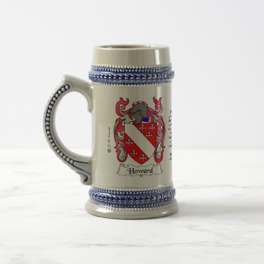 Howard-Familienwappen Stein Bierglas (Links)