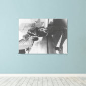 Howard Hughes Pilot Boarding Flugzeug in vollem Um Leinwanddruck (Insitu (Holzboden))