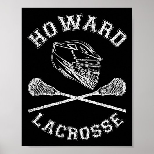Howard Lacrosse Vintag Not leidend Retro Lax Poster (Vorne)