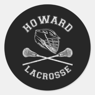 Howard Lacrosse Vintage Retro Lax mit Absichtsspur Runder Aufkleber